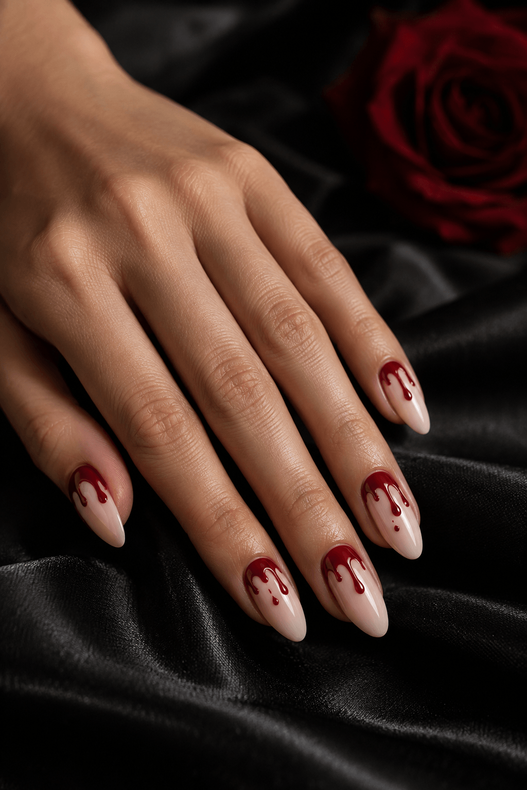 Classic Crimson Drip Nails: Easy Step-by-Step Guide