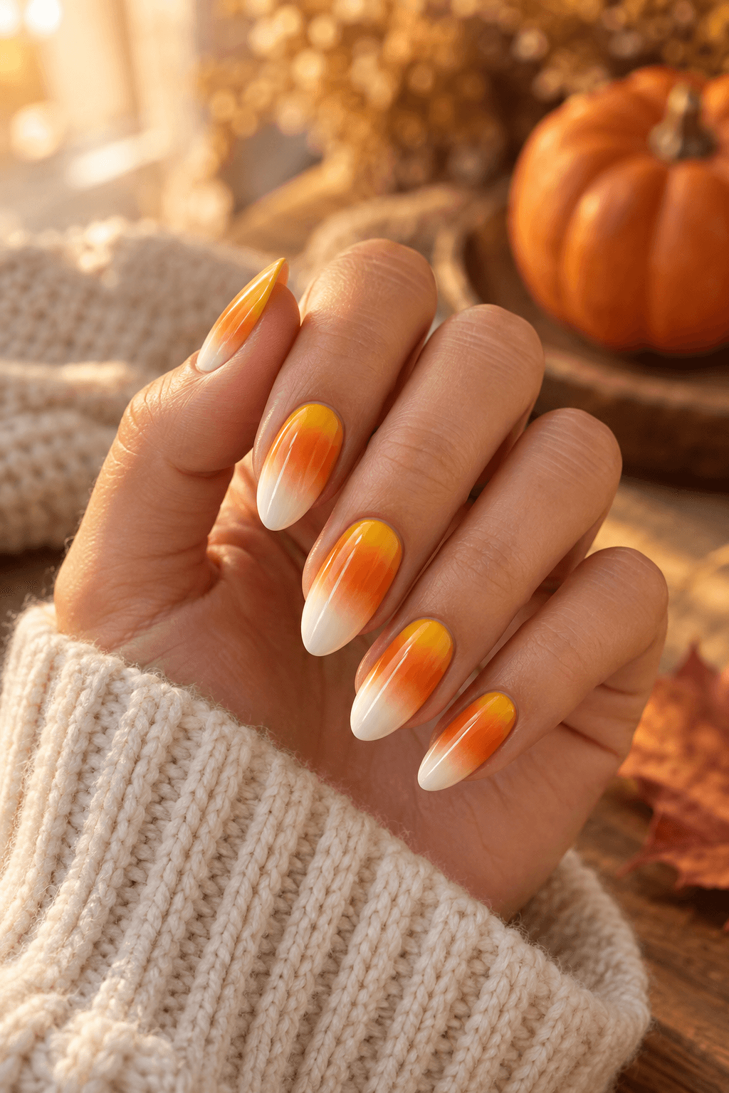 Candy Corn Ombré Melt Nails: a soft Halloween gradient guide