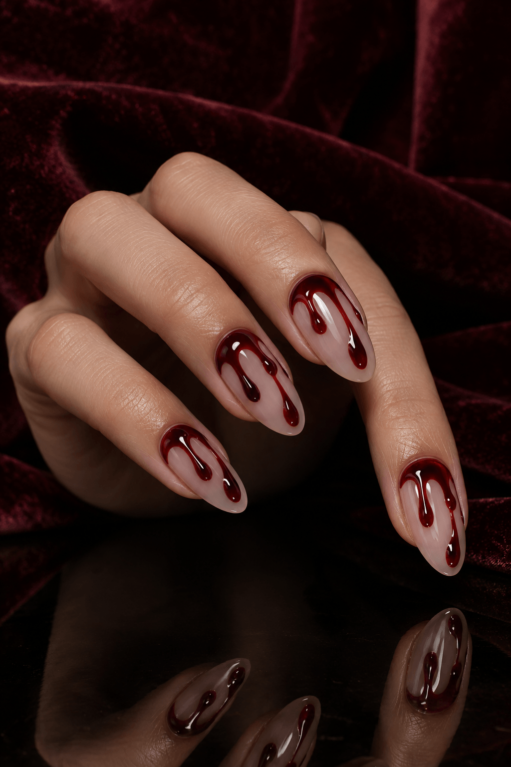 3D Glossy Gore Nails: how to build dimensional Halloween drips