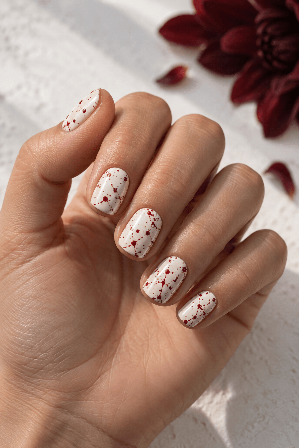 Splatter Room Nails: easy controlled splatter art