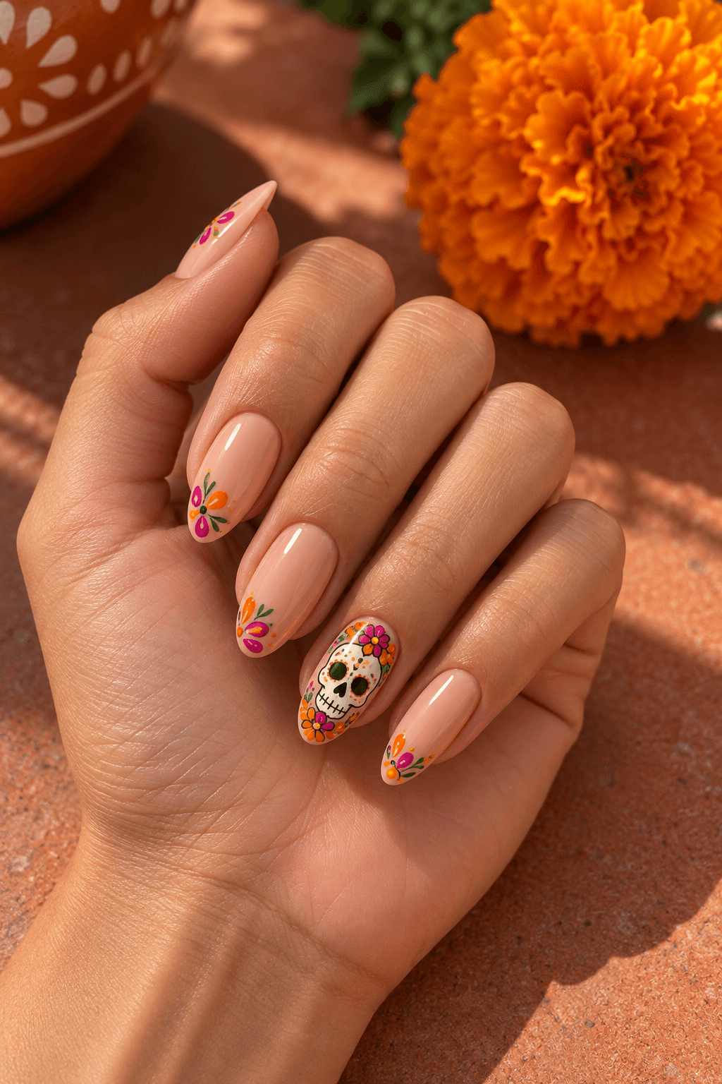 How to Create Día de los Muertos Bloom Nails