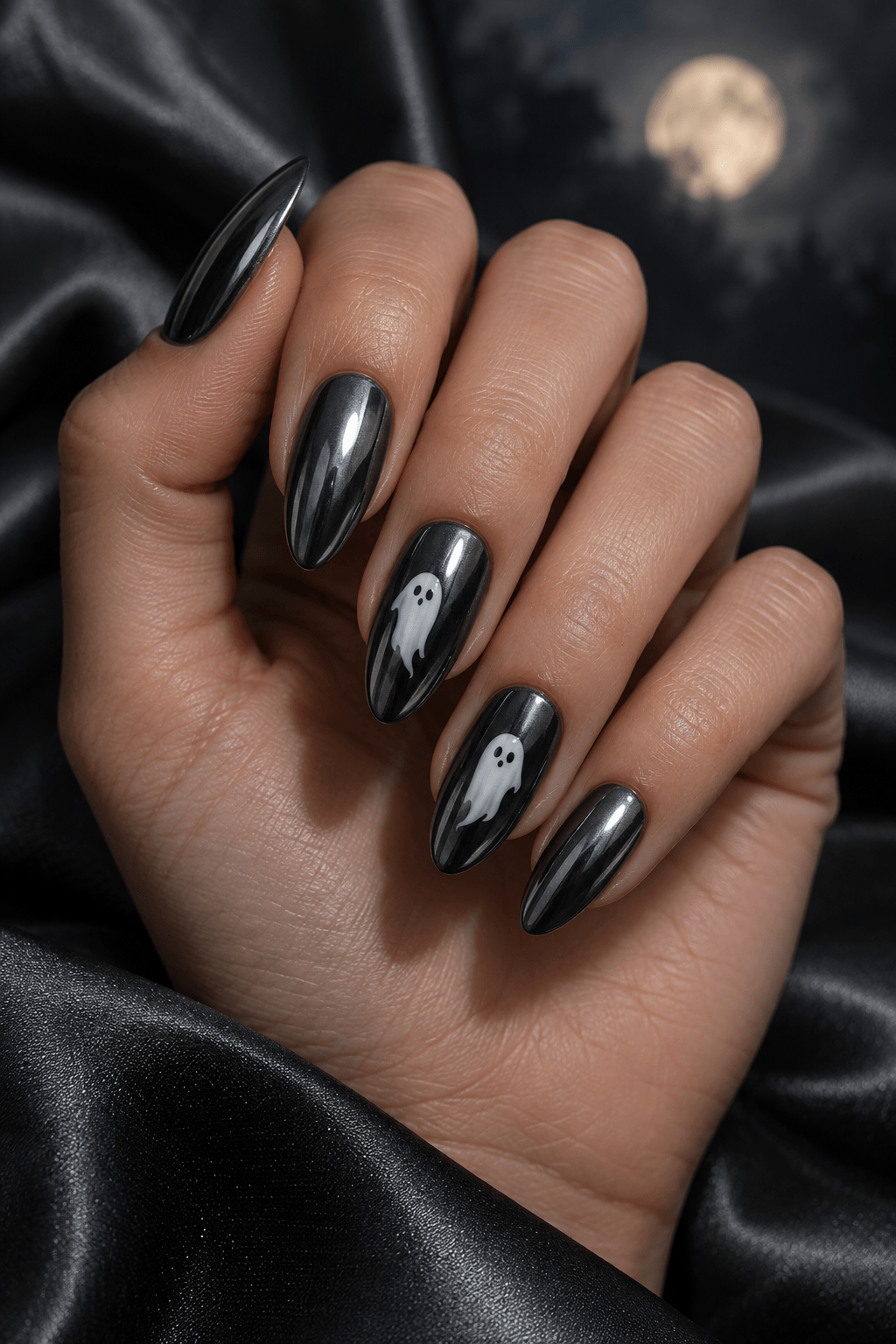 How to Create Glow-Ghost Chrome Nails