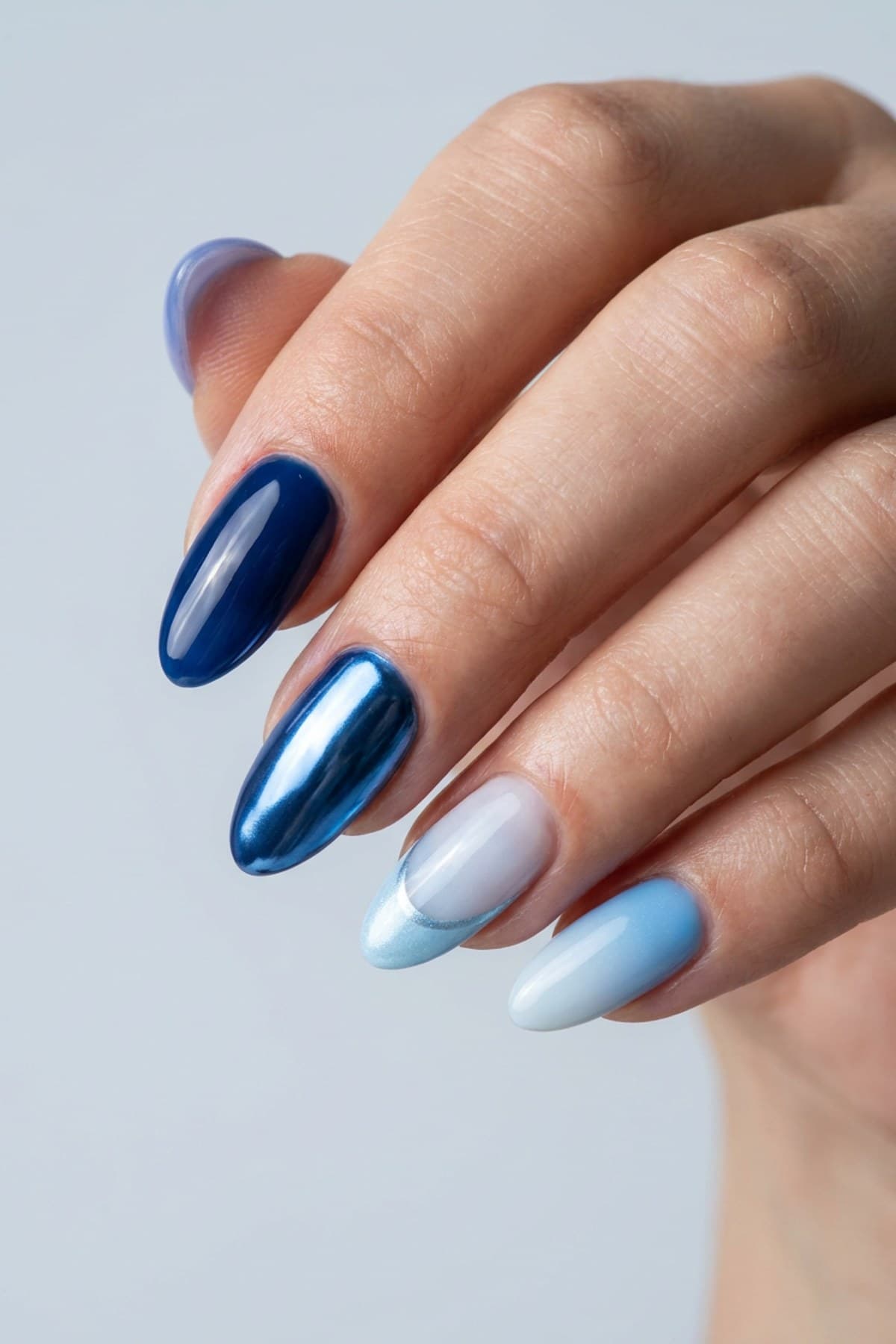 Blue Nails: 30+ Designs (Baby Blue, Navy, Chrome, Ombre)