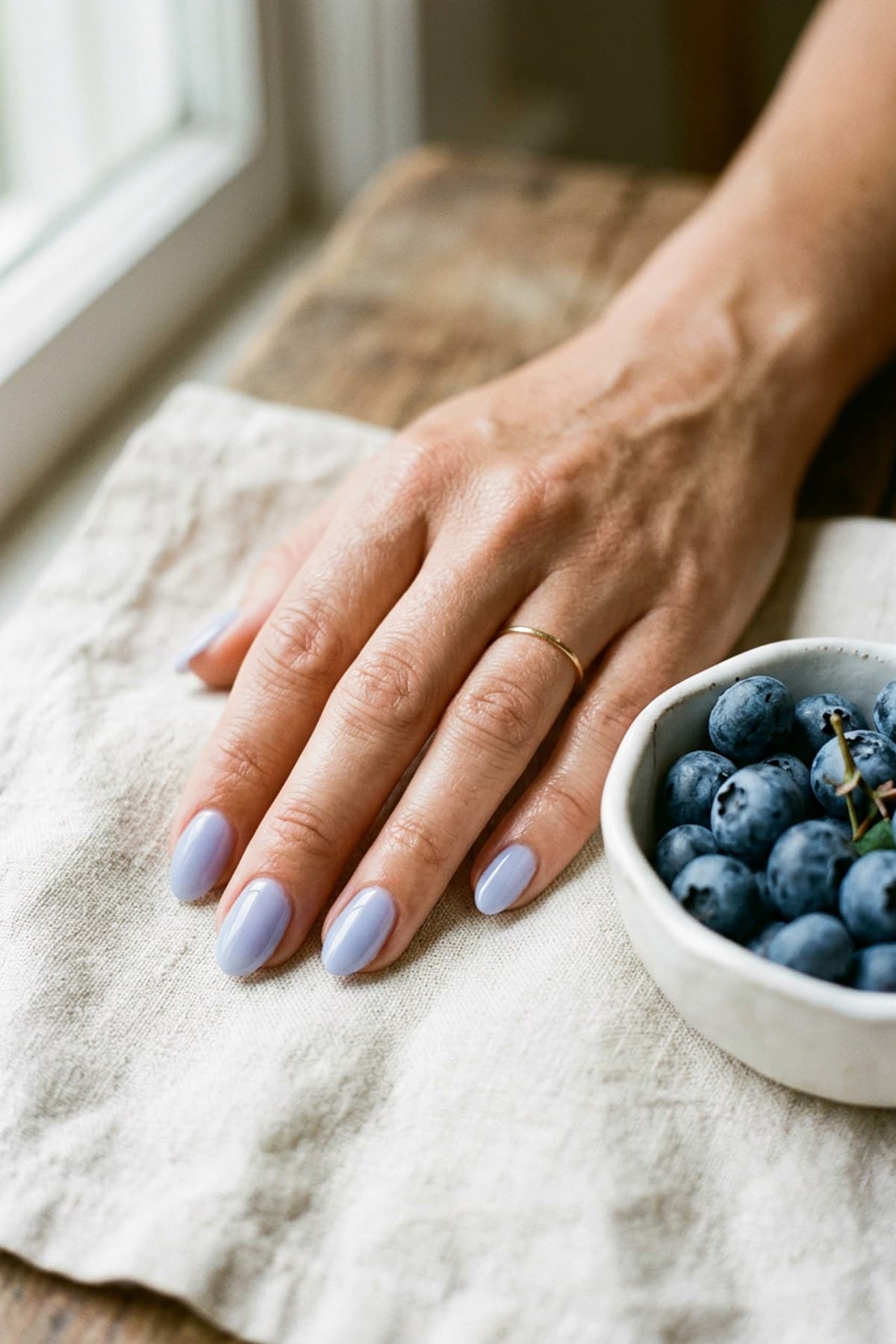 Blueberry Milk Nails: Soft Blue-Lilac Milky Trend