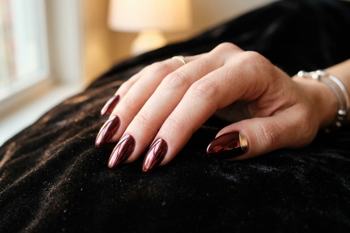 Velvet & Matte Wine Nails