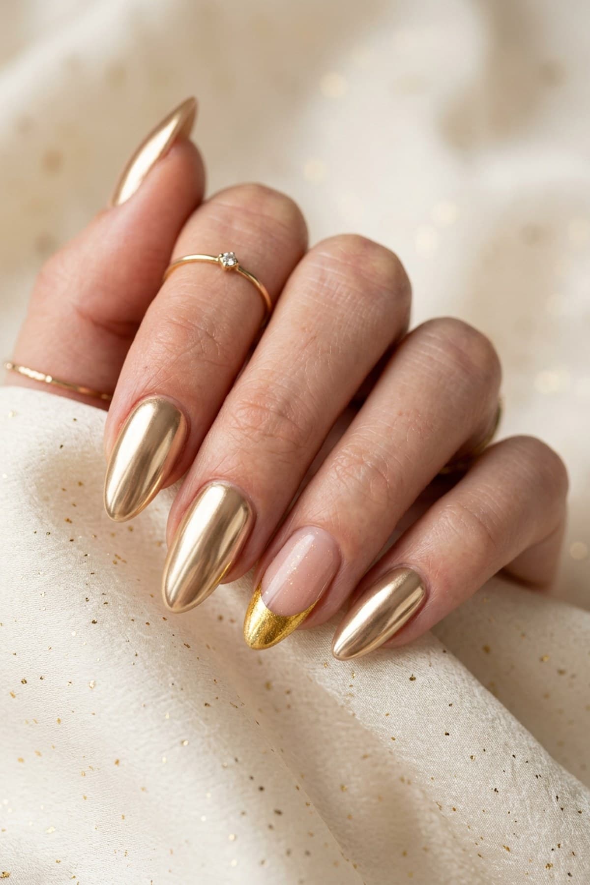Gold Nails: 30+ Glam Chrome, Foil & French Ideas