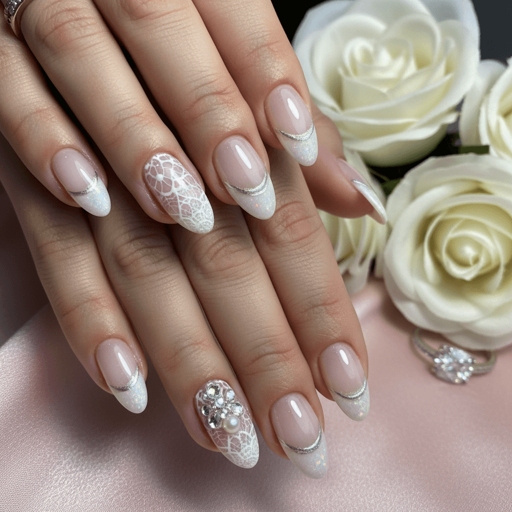 Sophisticated Photo-real Salon Bridal Nails