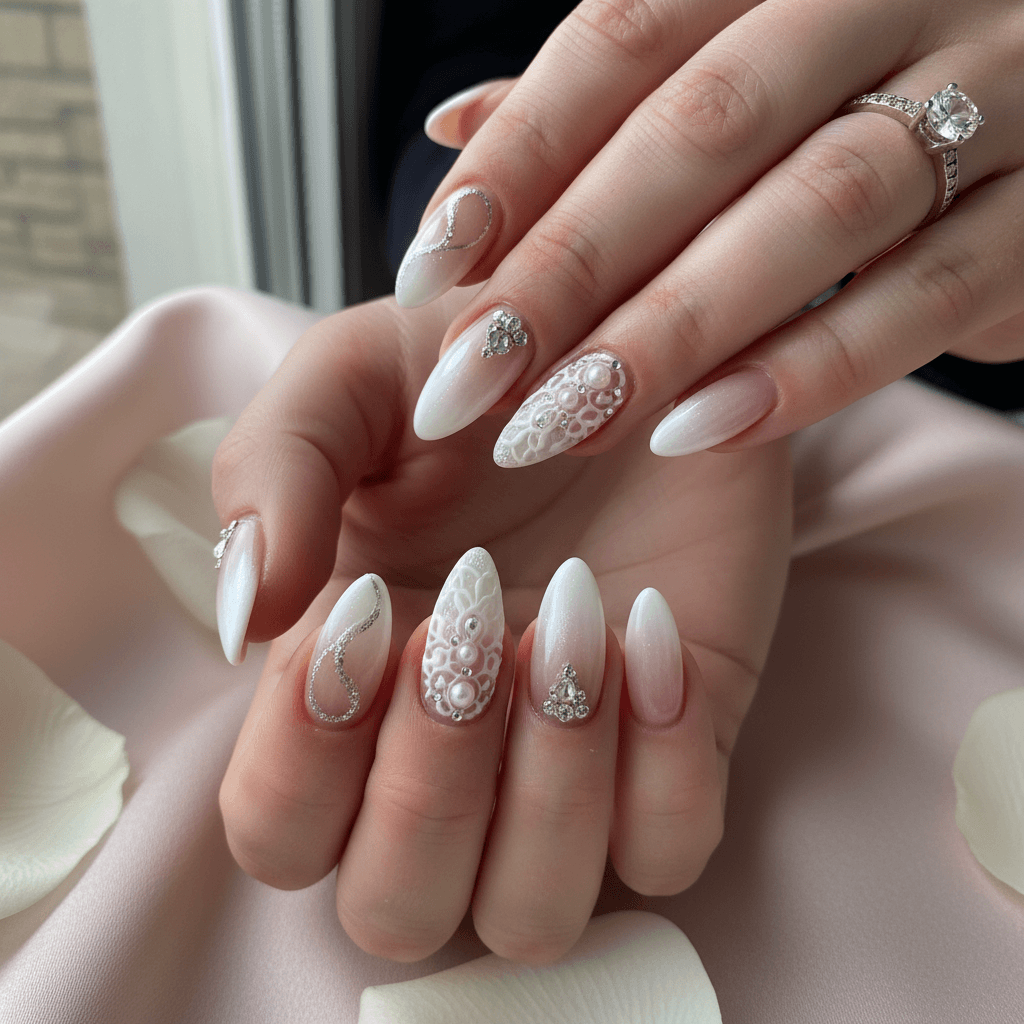 Stunning Photo-real Salon Bridal Nails